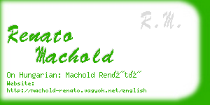 renato machold business card